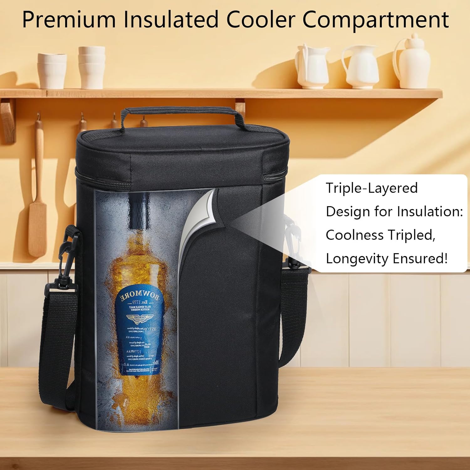 Hap Tim Wedding Gifts for Couples, Bridal Shower Gifts, Engagement Gifts for Newlyweds, Mr and Mrs gifts – Wine Cooler Bag Insulated Wine Carrier Tote with Tumblers, Bamboo Cheese Borad