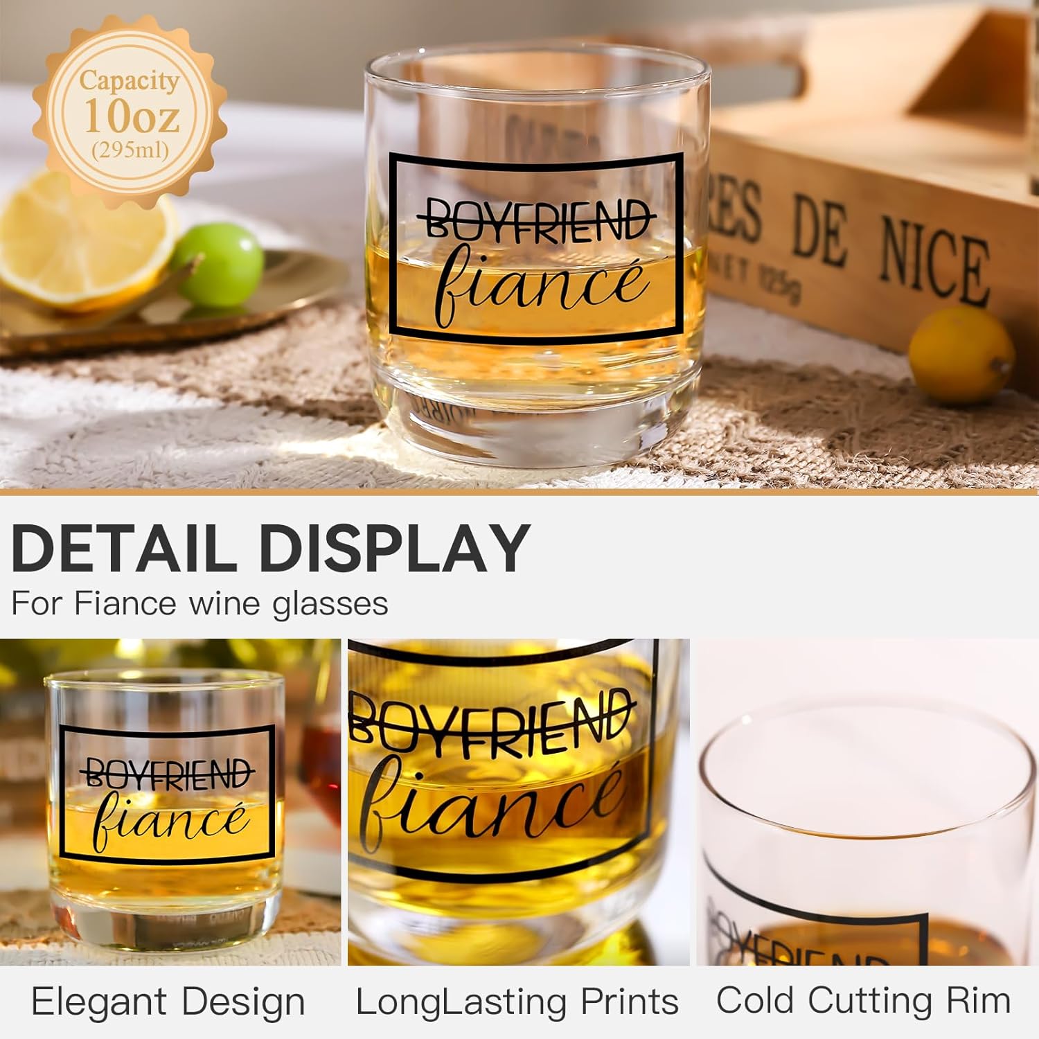 Engagement gifts for couples gifts for Newly Engaged,2025 Engagement present for Her Fiance Fiancee wine glasses for Women,Mr Mrs Gifts engaged gifts for Bridal,Women Engagement Gifts