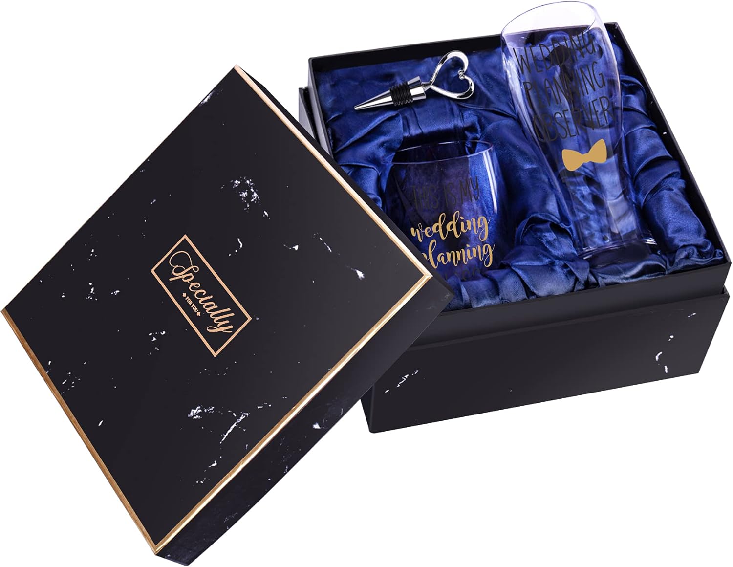 This is My Wedding Planning Glass Set, Engagement Gifts for Couples, Mr & Mrs, Anniversary, Wedding Gift for Newlyweds, Bride and Groom, Bridal Shower Gift Set