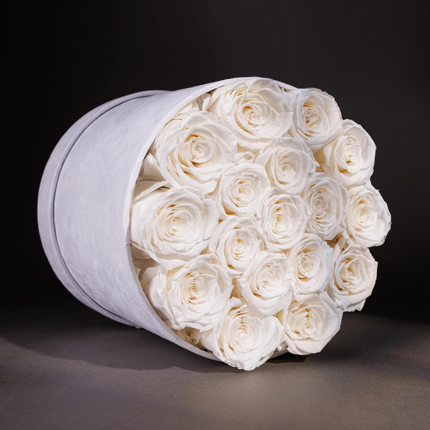 17 Flowers in a Luxury Suede Box, Birthday Gifts for Women, Preserved Flowers, Mothers Day Roses Gift for Mom, White