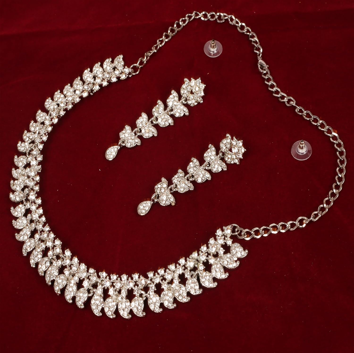 Touchstone Indian wedding jewelry set gold traditional necklaces for women statement rhinestone sets hollywood glamour style crystal stone bridal costume golden necklace