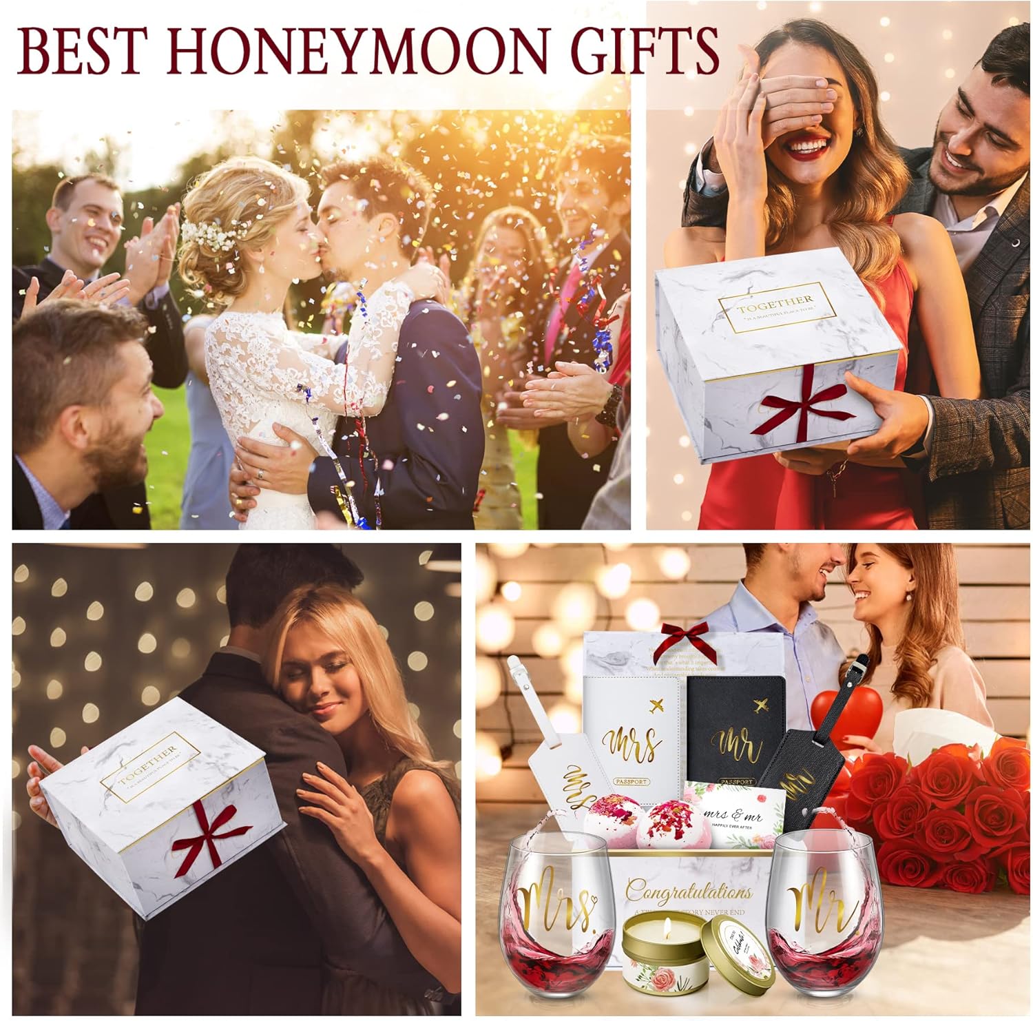 Wedding and Engagement Gift for Couples – Valentine’s Day, Bride and Groom, Newlywed Mr and Mrs, Honeymoon Essentials, Anniversary, Just Married, Travel
