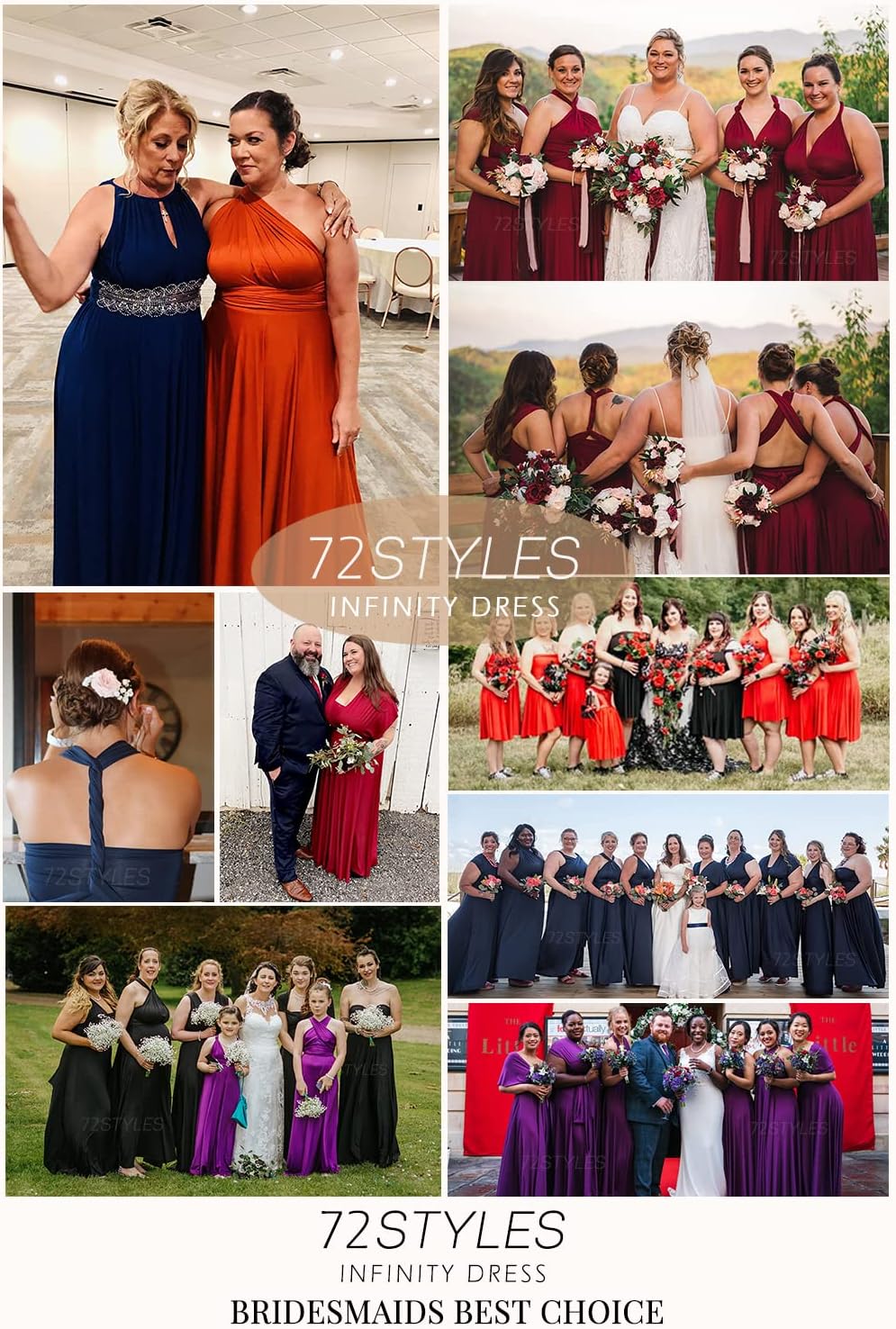 72styles Infinity Dress with Bandeau, Convertible Bridesmaid Dress, Long, Plus Size, Multi-Way Dress, Twist Wrap Dress