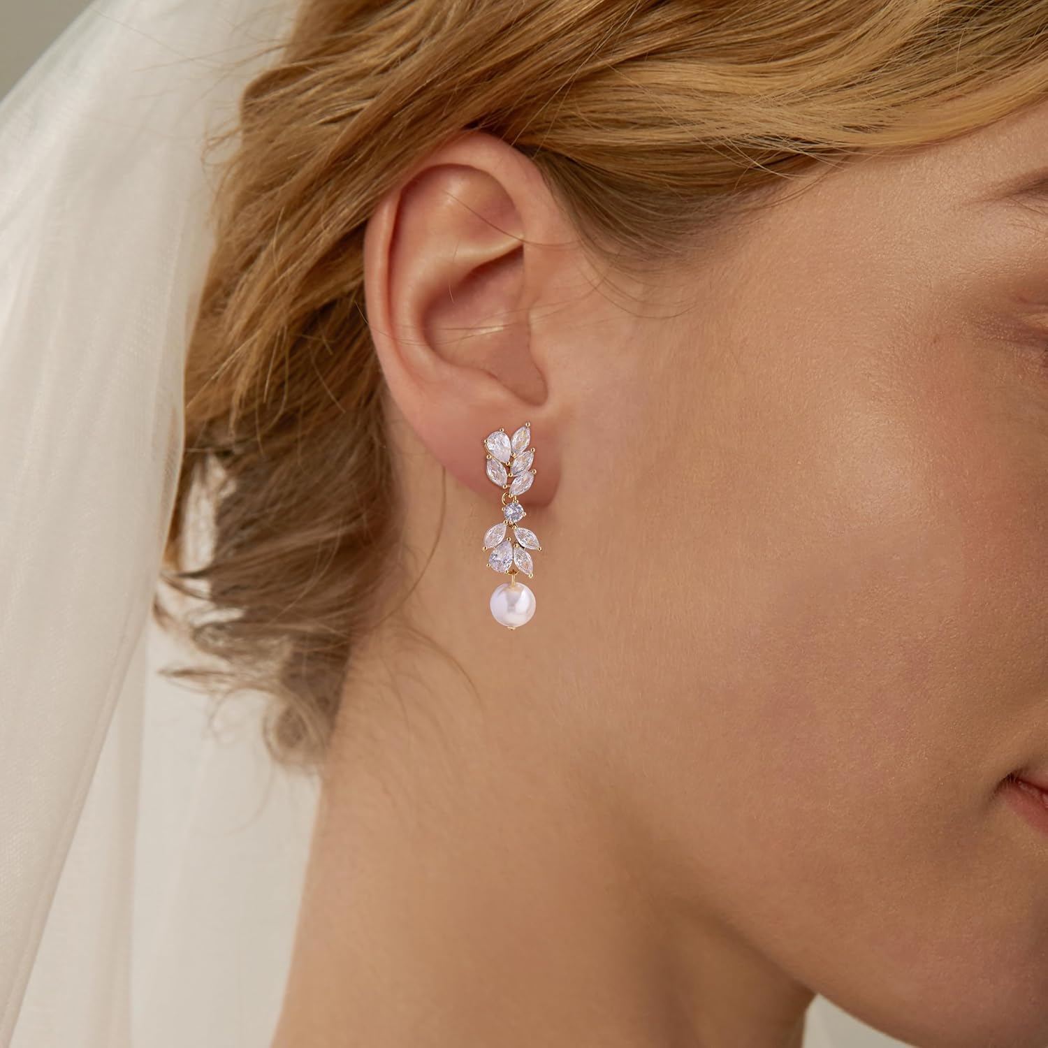 14K Gold Plated Butterfly Dangle Earrings for Women – Dainty, Trendy, Hypoallergenic CZ Drop Earrings – Simple Long Dangling Jewelry