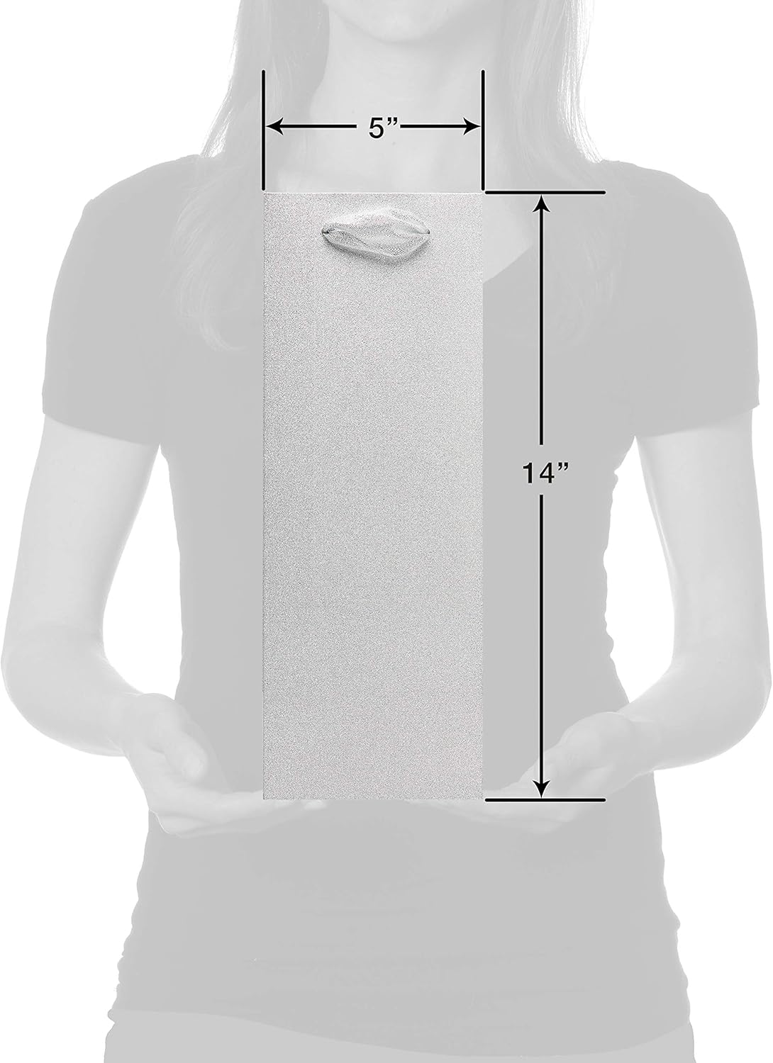 Papyrus 14″ Wine Gift Bag with Tissue Paper (Silver Glitter) for Birthdays, Weddings, Bridal Showers and All Occasions (1 Bag, 4-Sheets)