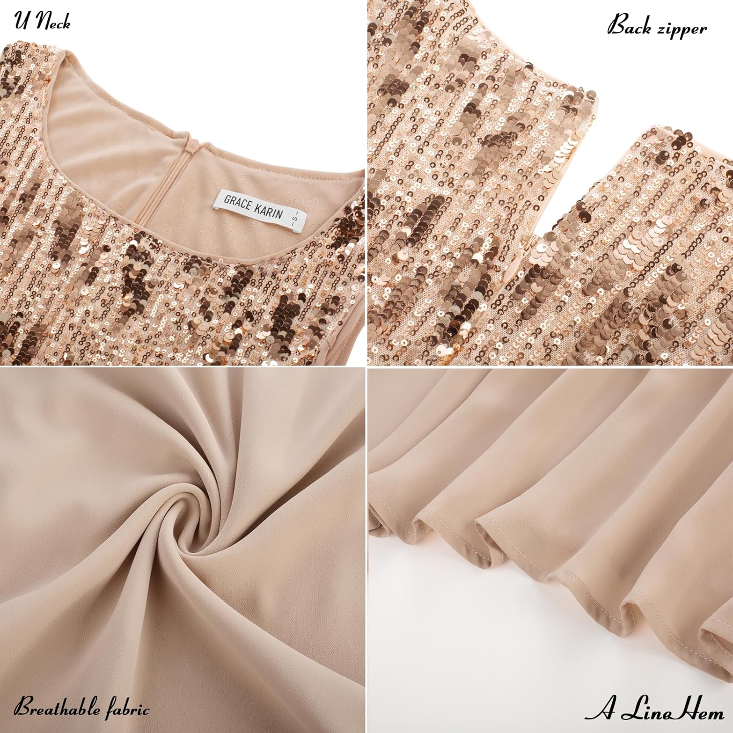 GRACE KARIN Wedding Guest Dress Mother of The Bride Dresses Two Piece Formal Sequin Dress with Jacket Tea Length 2025