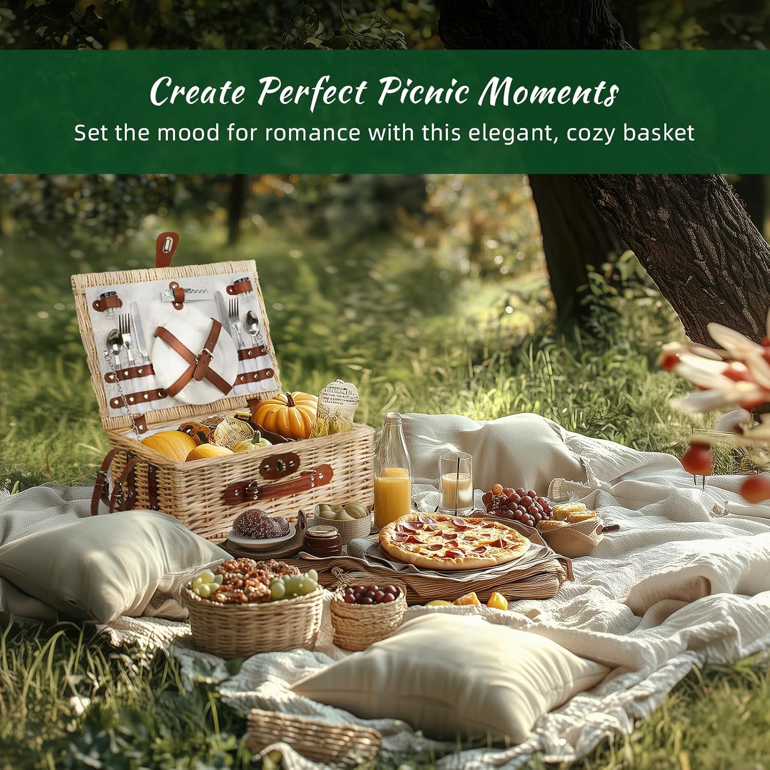 Picnic Basket for 2, Bridal Shower Gift Wedding Gifts with Mr Mrs Wine Glasses and Greeting Card, Engagement Newly Weeding Gifts for Couples 2025, Wicker Picnic Set Kit with Blanket Cooler for Beach