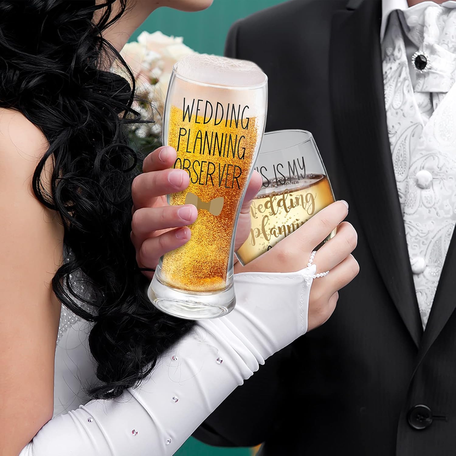 This is My Wedding Planning Glass Set, Engagement Gifts for Couples, Mr & Mrs, Anniversary, Wedding Gift for Newlyweds, Bride and Groom, Bridal Shower Gift Set