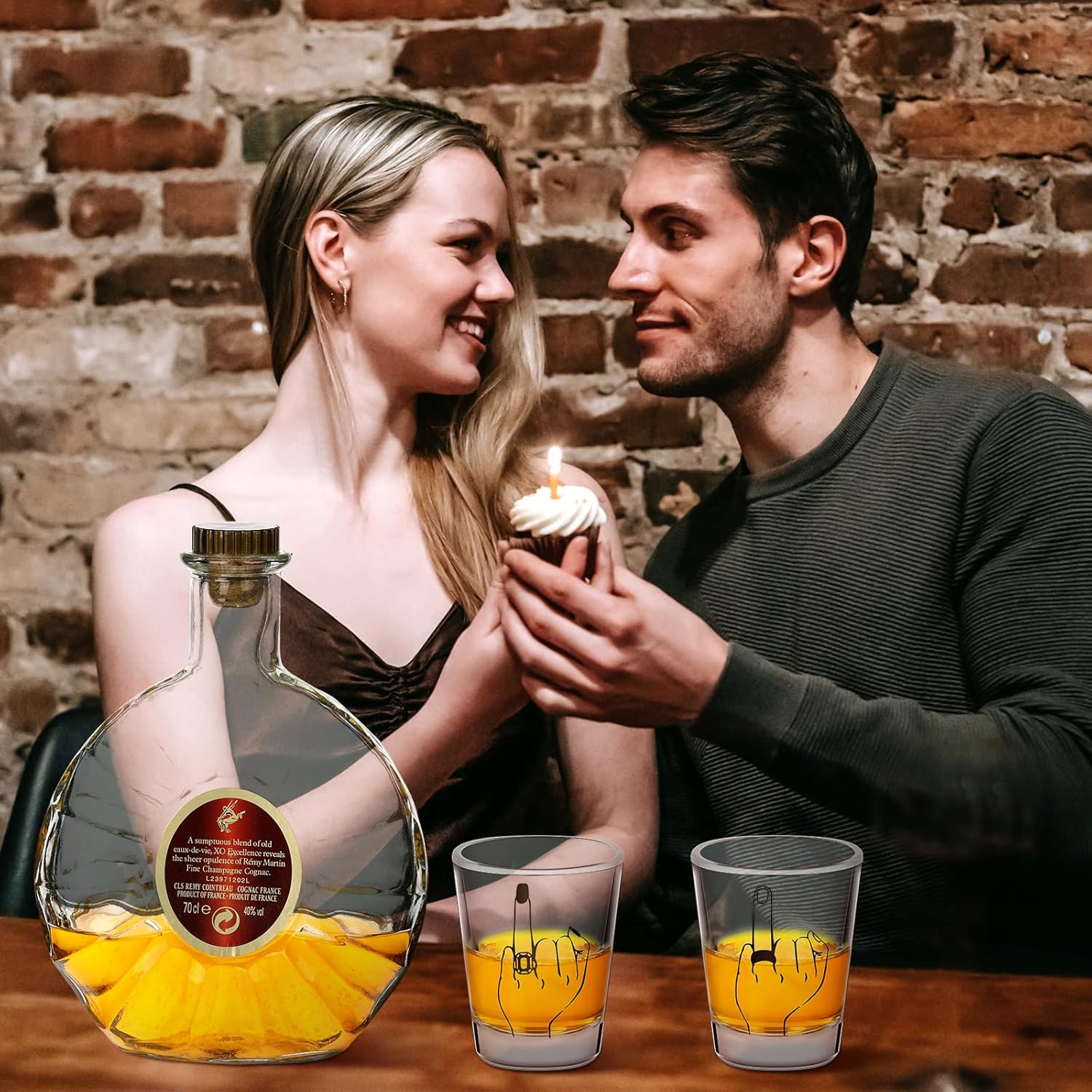 Mimorou Bride and Groom Glasses 2 Pieces Ring Finger Wedding Funny Bride Wine Glass 2 oz Mr and Mrs Engagement Gifts Stemless for Newlyweds Couples(Cool,1.93 Inch)