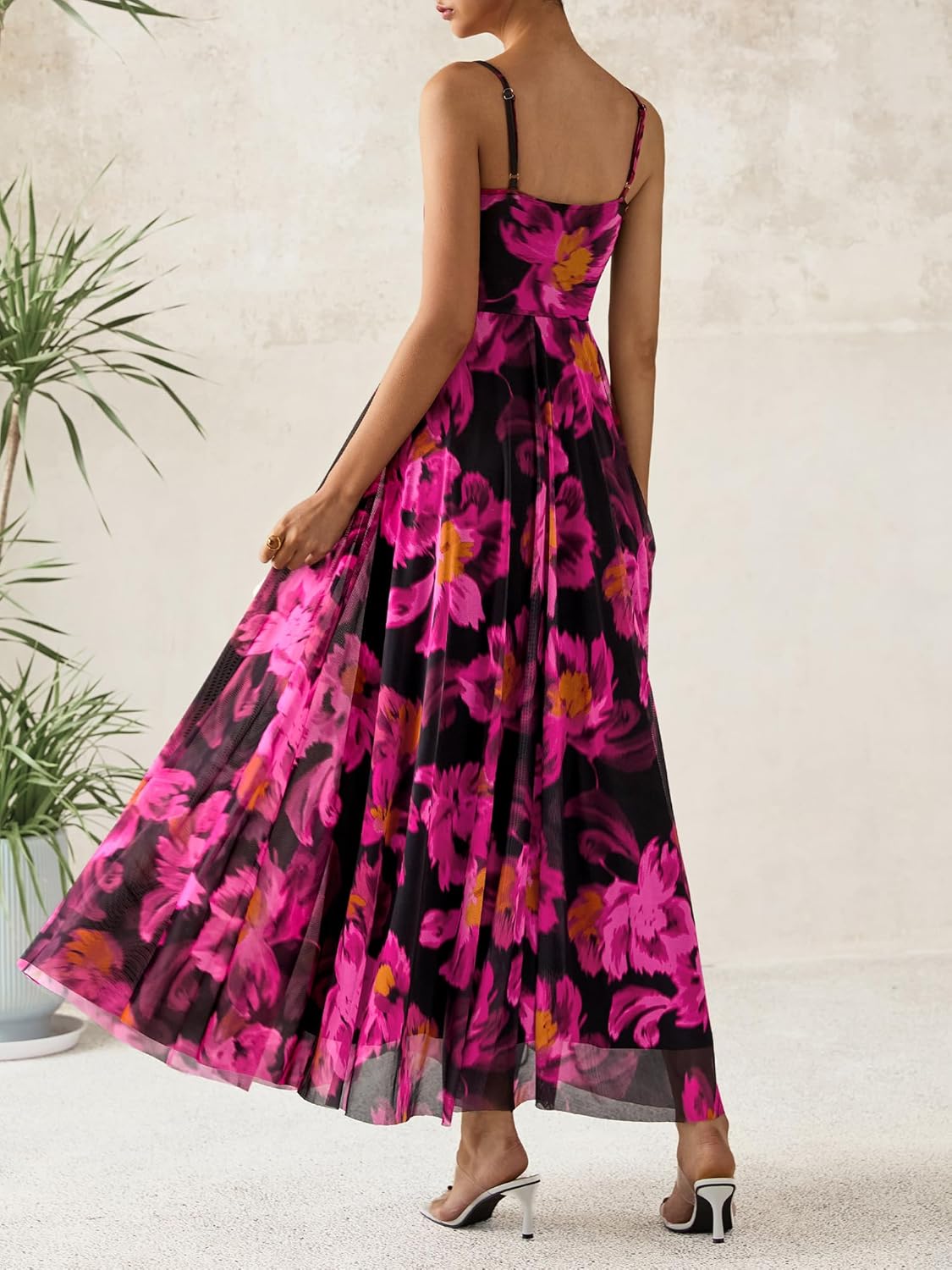 BTFBM Women Summer Floral Maxi Dresses Elegant Spaghetti Strap Dress Printed Party Dress Beach Long Dresses