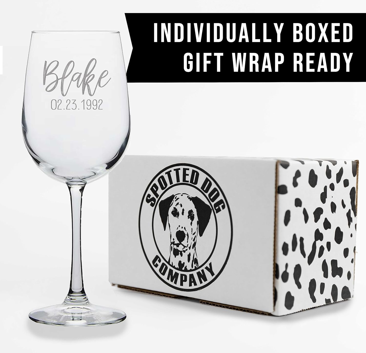 Personalized Mothers Day Etched 16oz Stemmed Wine Glass – Wine Gifts for Women, Custom Mom Engraved Stemmed, Wedding Glass Bride and Groom, Bridal Party, Customized Mum Gift for Her, Caldwell