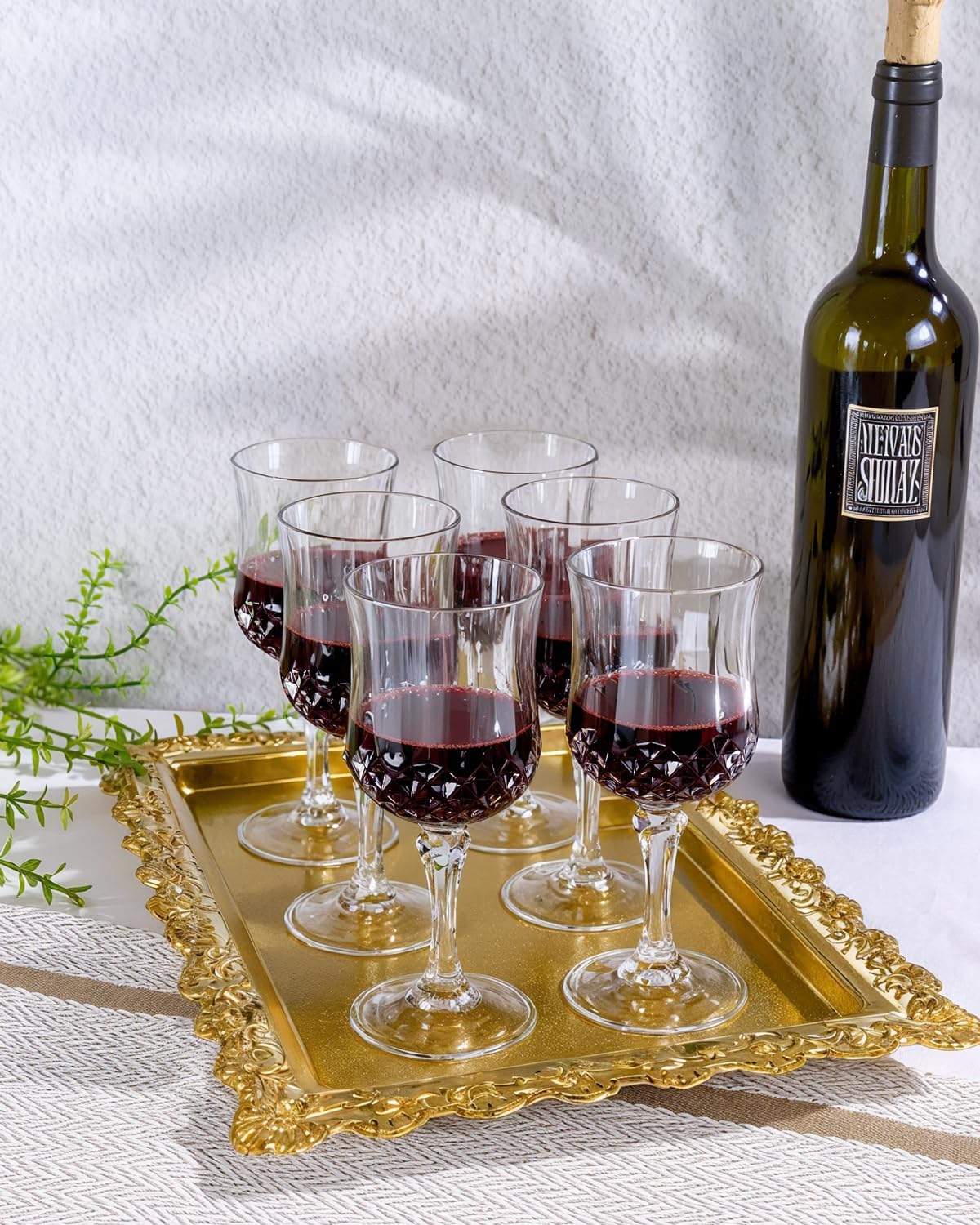 Ciaell 24PCS Plastic Wine Glasses – 7 Oz Plastic Goblets for Party – Clear Vintage Drinking Glasses – Disposable Water Goblets Set for Wedding, Bar, Wine, Beer, Juice, Cocktail, Whiskey