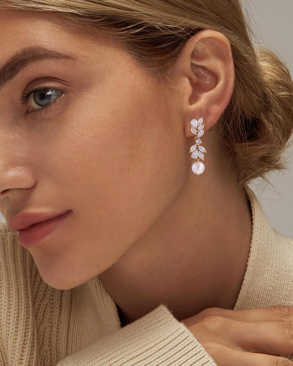 14K Gold Plated Butterfly Dangle Earrings for Women – Dainty, Trendy, Hypoallergenic CZ Drop Earrings – Simple Long Dangling Jewelry