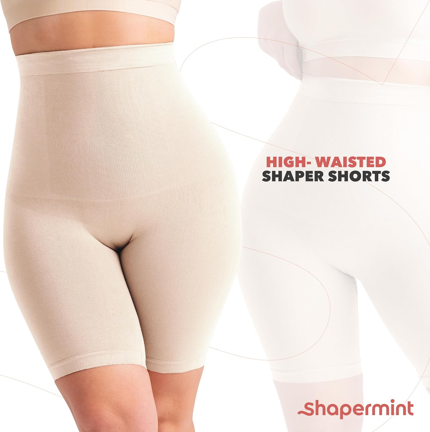 SHAPERMINT Shapewear for Women – High-Waisted Shapewear Tummy Control Shorts, Faja Body Shaper, Underwear for Women
