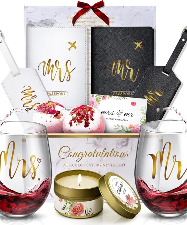 Wedding and Engagement Gift for Couples - Valentine's Day, Bride and Groom, Newlywed Mr and Mrs, Honeymoon Essentials, Anniversary, Just Married, Travel