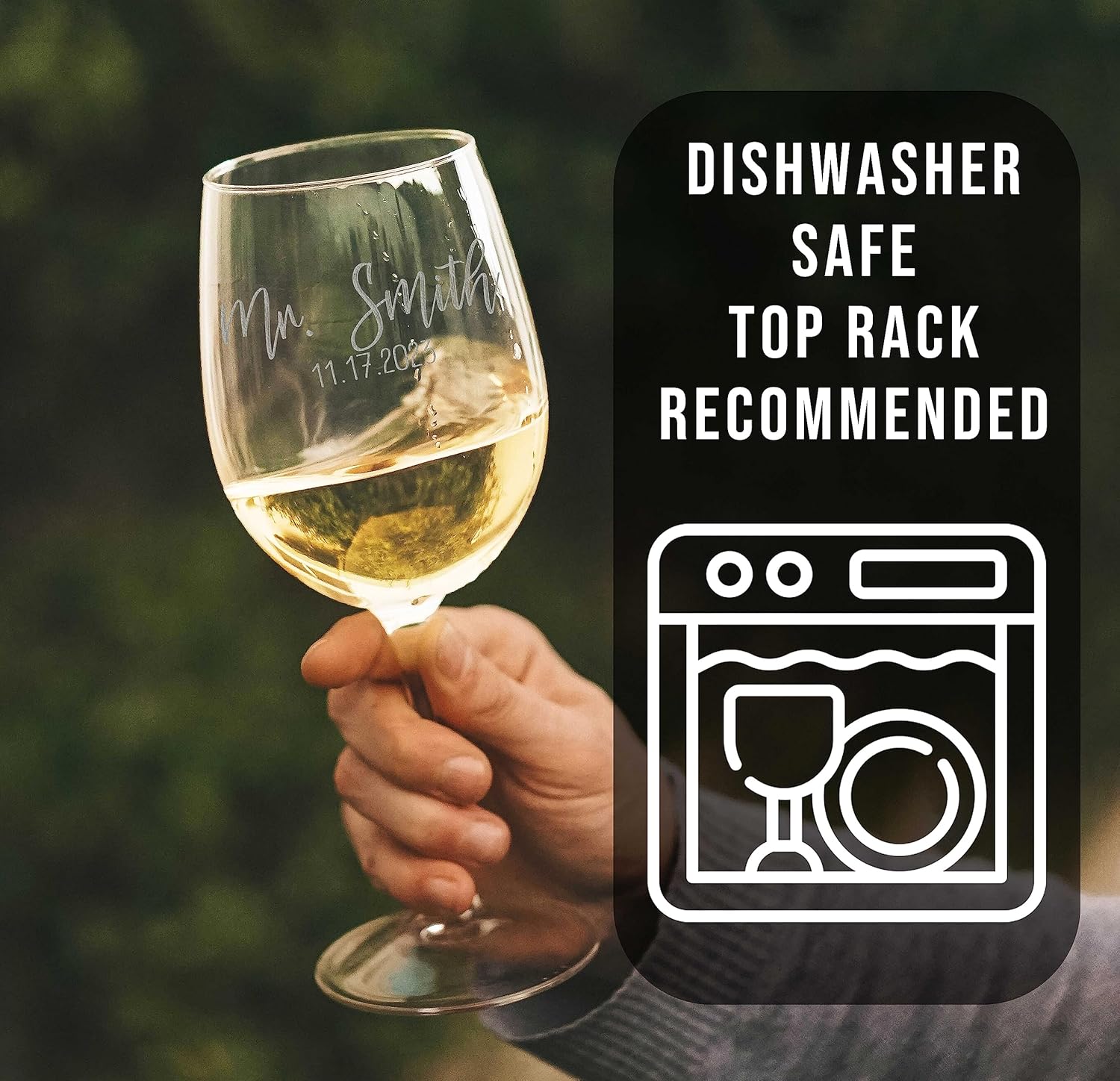 Personalized Mothers Day Etched 16oz Stemmed Wine Glass – Wine Gifts for Women, Custom Mom Engraved Stemmed, Wedding Glass Bride and Groom, Bridal Party, Customized Mum Gift for Her, Caldwell