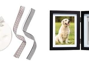 Pearhead Pet Keepsake Essentials Bundle - Paw Print Keepsake Kit & Paw Print Photo Frame