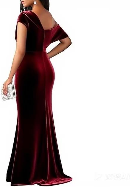 Off The Shoulder Formal Dresses for Women Velvet Mermaid Sleeveless Wedding Guest Dresses 2025 Party Evening Gowns