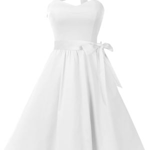 Topdress Women'sVintage Polka Audrey Dress 1950s Halter Retro Cocktail Dress