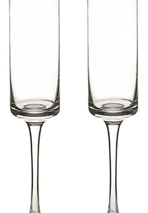 Gold Rim Champagne Toasting Flutes, 8oz. Champagne Glasses, Set of 2, Wedding Gifts for the Couple, Wedding Reception/Head Table