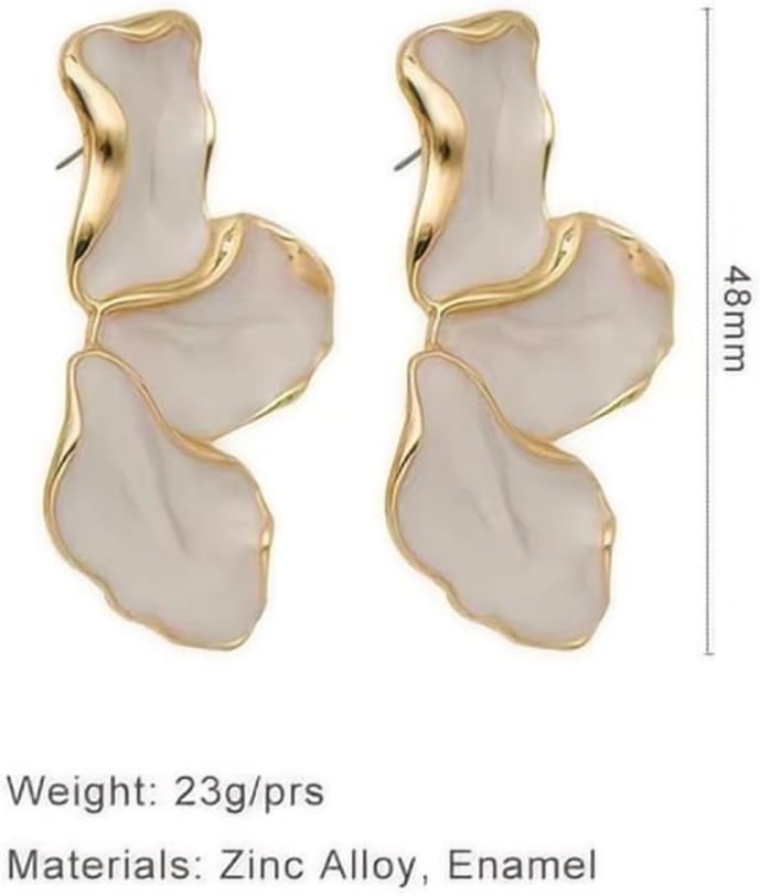 Irregular Petal Earring For Women Stainless Steel Unique Statement Flower Dangle Earrings Trendy Jewelry Gift