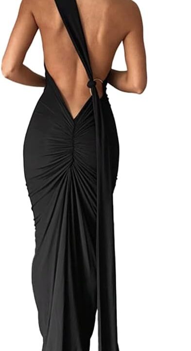 Women Sexy Backless Bodycon Sleeveless Open Back Maxi Dress for Going Out, Elegant Party Cocktail Long Dress