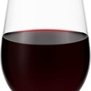 Oojami 36 piece Disposable Stemless Platic Wine Tumbler Cups Unbreakable Crystal Clear Gold Rim Plastic Wine Glasses elegant Drinkware for Wedding, Birthday, Indoor outdoor Pool 12 Ounce