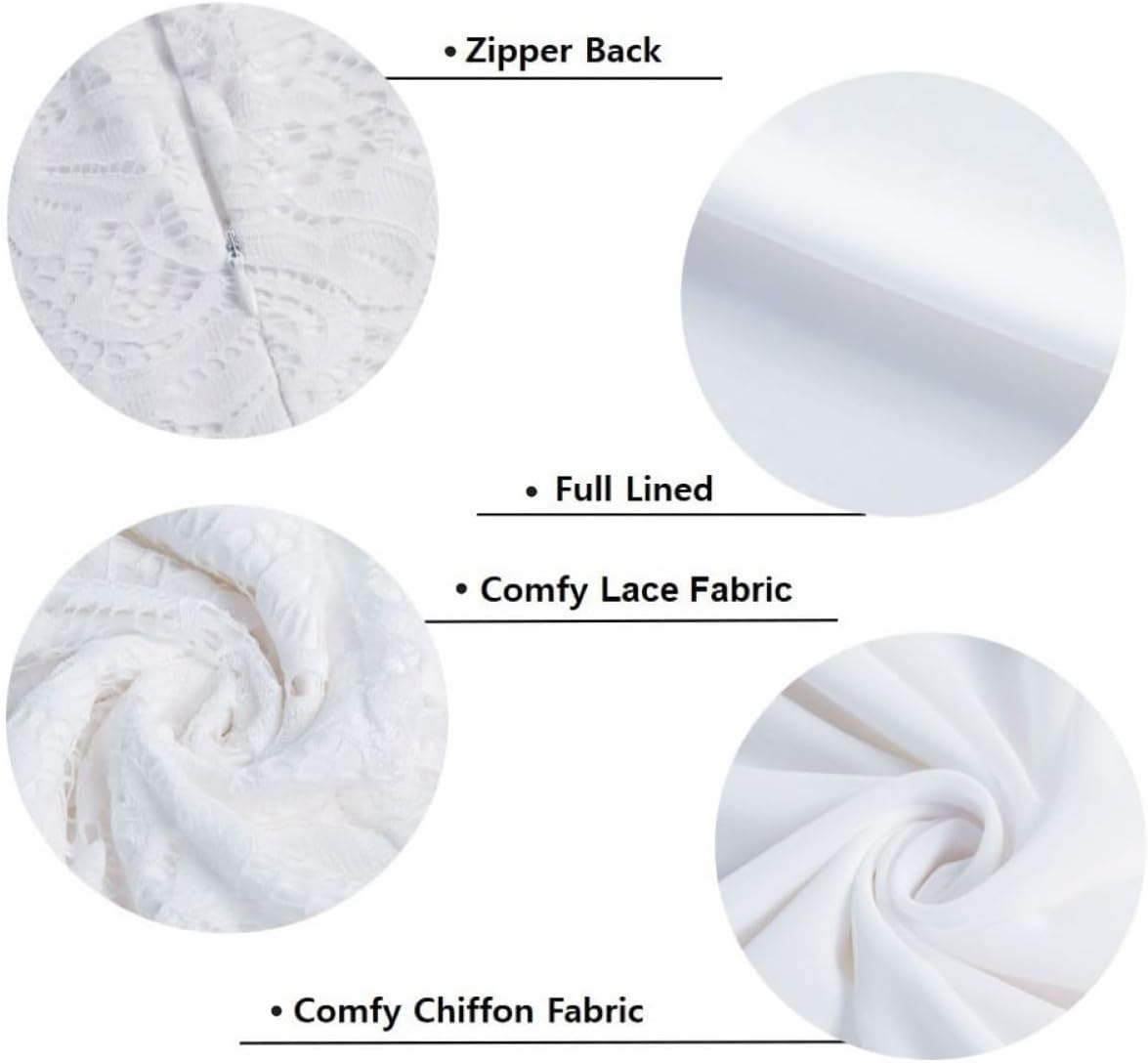 Pinup Fashion Wedding Dresses for Bride Plus Size – Formal Evening Gown Wrap Neck Lace Chiffon Long Dress