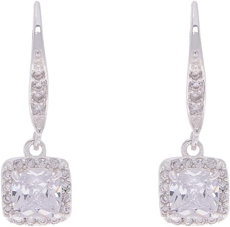 Anne Klein Flawless Silver-Tone & Cubic Zirconia Leverback Drop Earrings