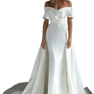 Lace Mermaid Wedding Dresses for Bride 2025 with Train Long Sleeve Tulle Bridal Gown for Women