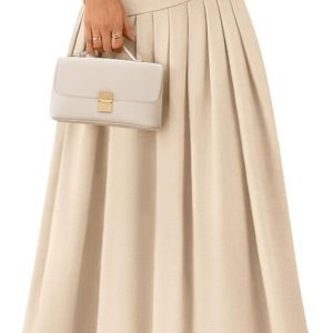 MEROKEETY Women's Fall Long Sleeve Wedding Guest Dresses 2025 One Shoulder Elegant Formal Pleated Midi Maxi Dress