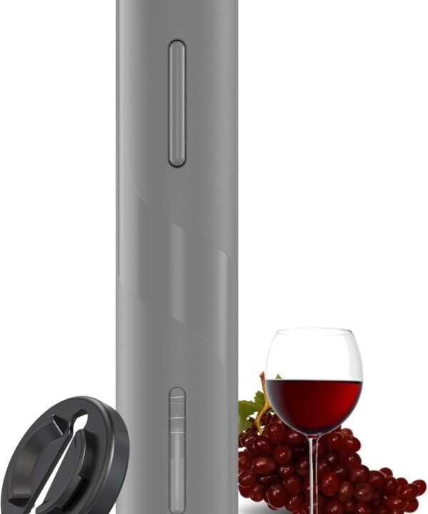 COKUNST Electric Wine Opener, Automatic Operation Corkscrew, Battery Operated Wine Bottle Opener with Foil Cutter, Wine Gift for Wedding Kitchen Party Home, Grey