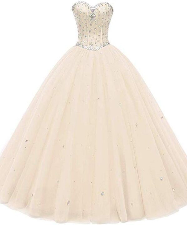 Women's Sweetheart Ball Gown Tulle Quinceanera Dresses Prom Dress
