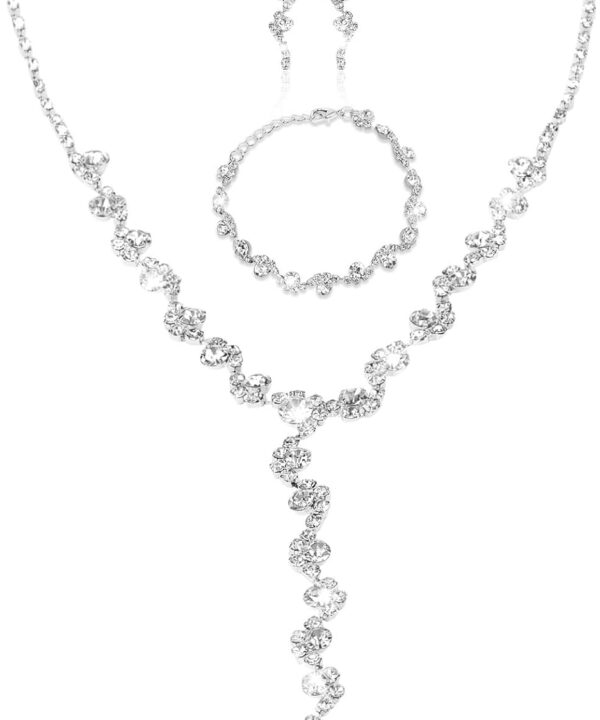 Costume Jewelry Sets for Women Prom Jewelry Sets for Brides Rhinestone Necklace for Women Homecoming Wedding
