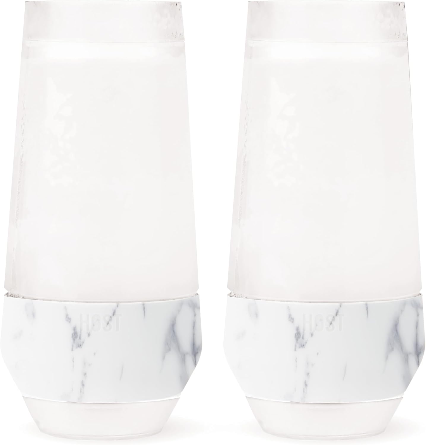 Host Champagne Freeze Stemless Chilling Wine Glasses, 9oz Set of 2, Freezer Cooling Cups, Insulated Flute Gifts for Women, For Mimosas, Prosecco and Bubbly, Marble