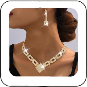 Unicra Crystal Bridal Wedding Jewelry Set Silver Rhinestone Necklace Earrings Bracelet Sets Formal Costume Jewelry for Women and Brides