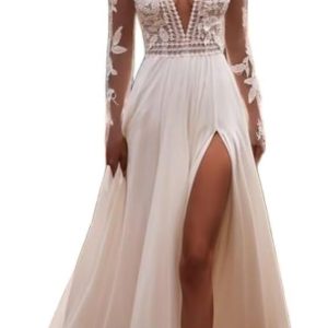 Wedding Dresses for Bride Mermaid Lace Long Sleeve Off Shoulder Bridal Dress for Women