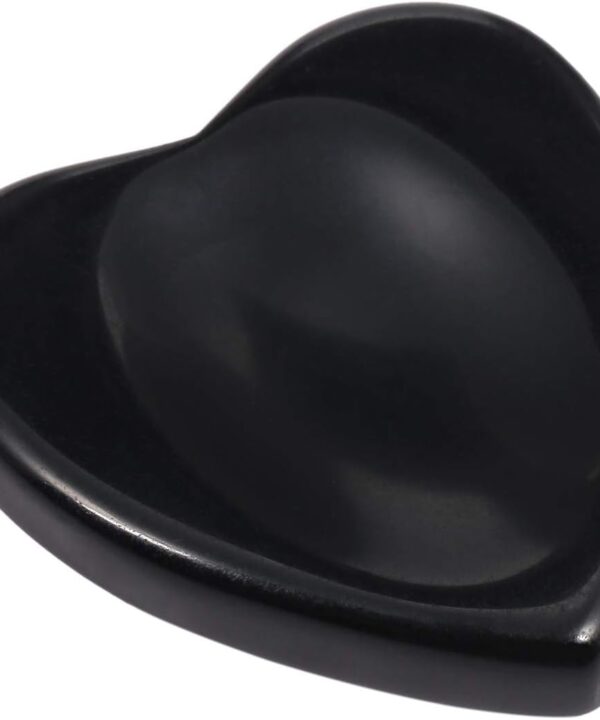 SUNYIK Heart Shaped Black Obsidian Thumb Worry Stone, Polished Healing Palm Pocket Stone for Anxiety Stress Relief