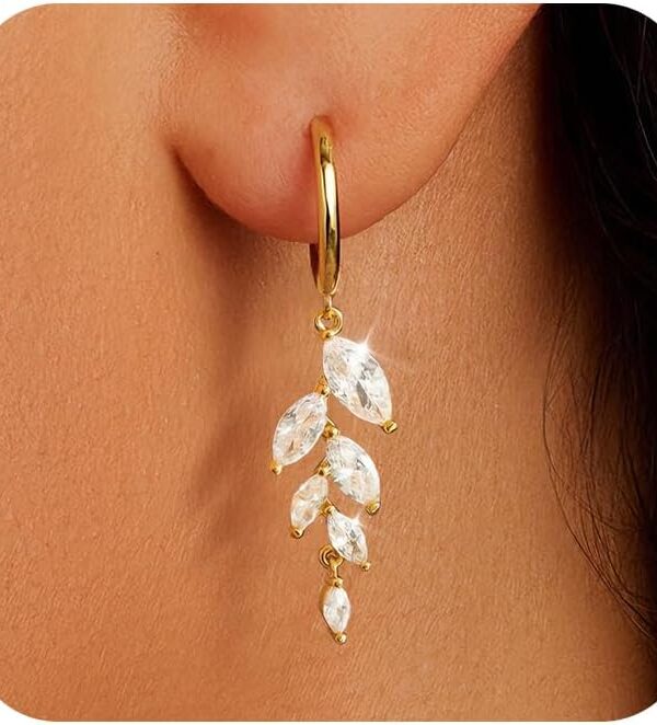 Gold Hoop Earrings Set: Dainty Stud Earrings for Women 14K Gold Plated Small Dangle Hoop Earrings Hypoallergenic Earring Stacks for Women