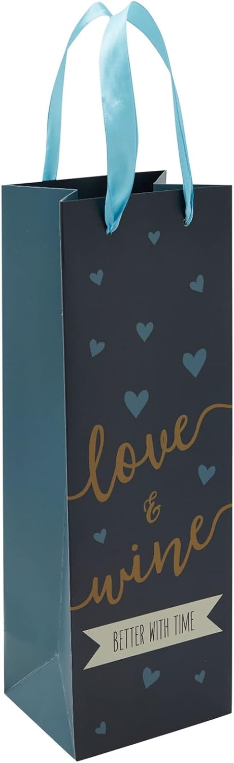 Juvale Wine Gift Bags – 12 Pack, 13.7 x 4.6 x 4 In, Multicolor Satin Ribbon Handles – Gift Bags for Bottles of Wine