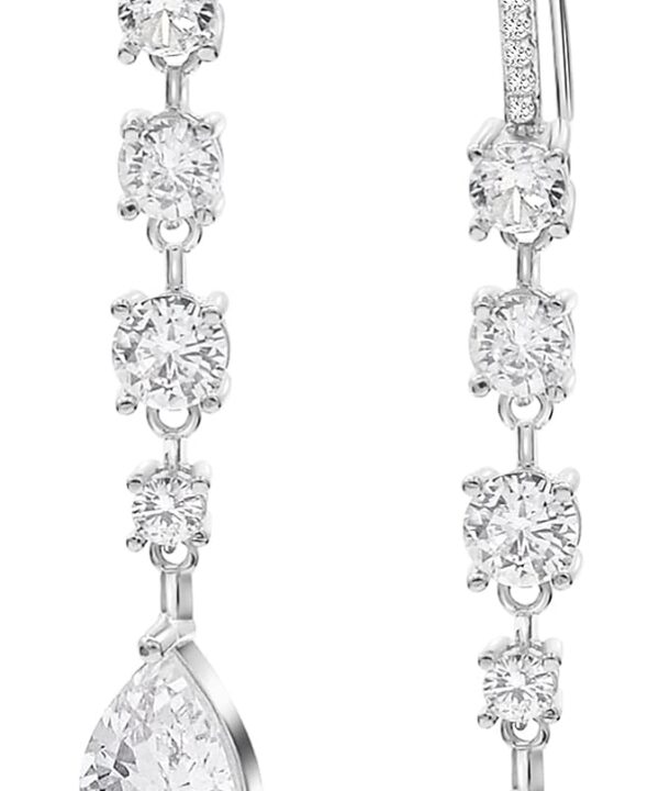 Bride Bridesmaid Teardrop Long Dangle Earrings for Women Trendy Hook Dangling Earrings Fit Wedding Prom Halloween Christmas Gifts