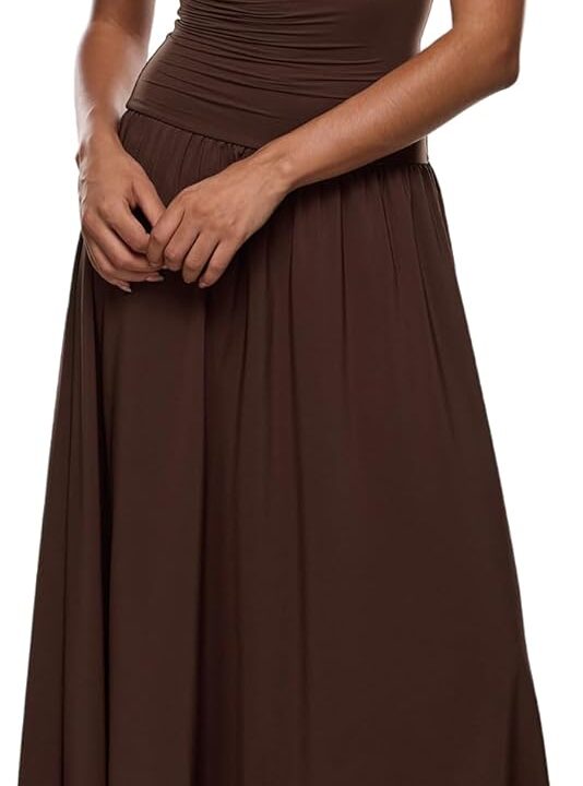 INLYRIC Women's Off The Shoulder Maxi Dresses Versatile Elegant Formal Wedding Guest Cocktail Fall Outfit