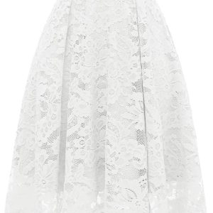 Dressystar Women Halter Lace Wedding Guest Dress Hi-Lo Cocktail Party Bridesmaid Formal Dresses