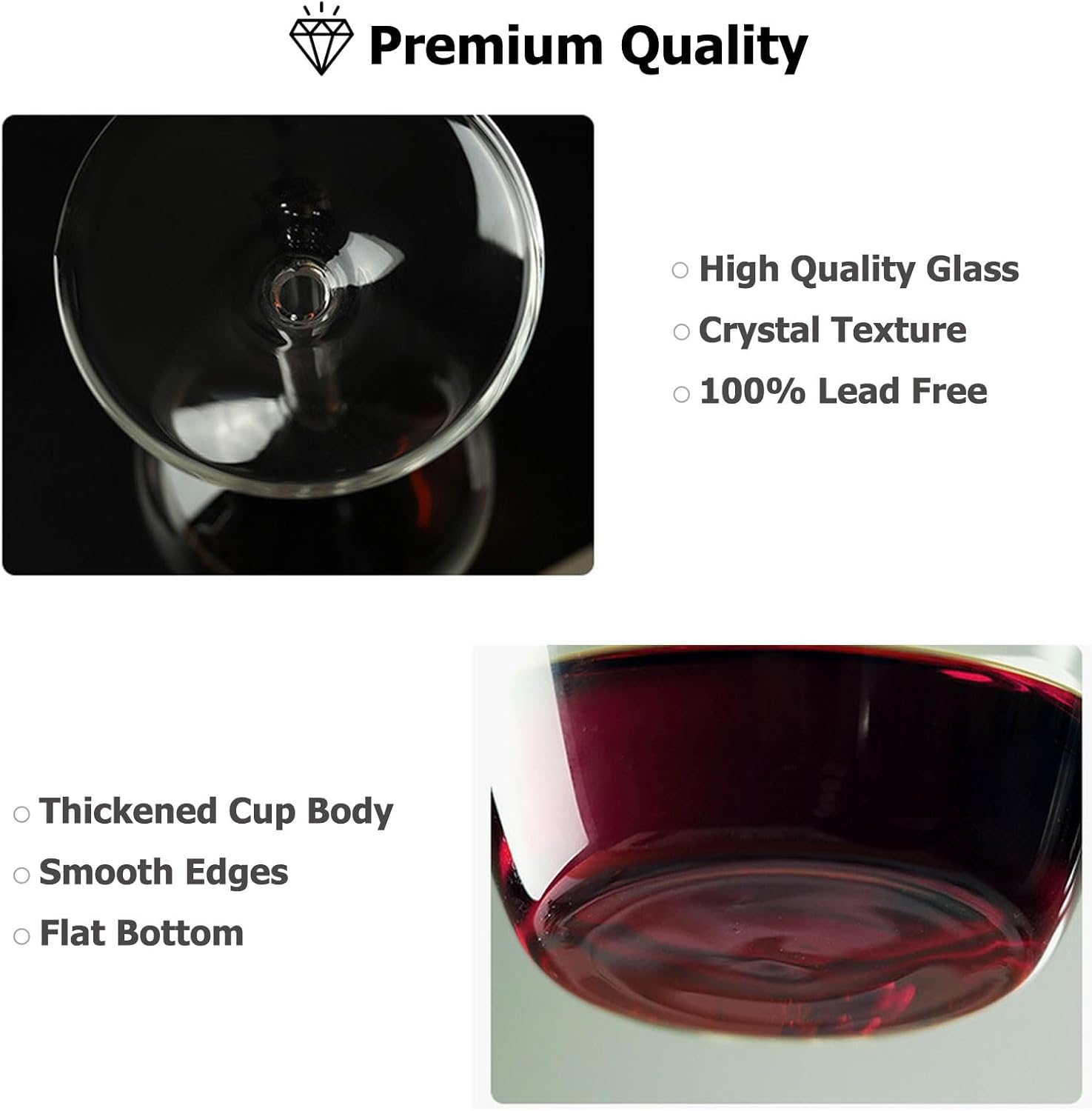 Upside Down Wine Glass Unique Cute Fancy and Funny Red and White Long Stem Wine Glasses Fun and Cool Wine Gift for Women Or Men for Birthday and Holidays and for Party or Wedding 14 Fl Oz