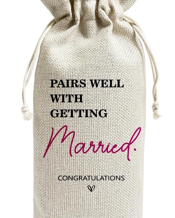 Pairs Well with Getting Married Funny Wine Bags Humor Wedding Gifts from Bride & Groom Engagement Wine Bag Will You Marry Us Proposal Gifts for Wedding Guests Marrrige Party Decorations YT0119
