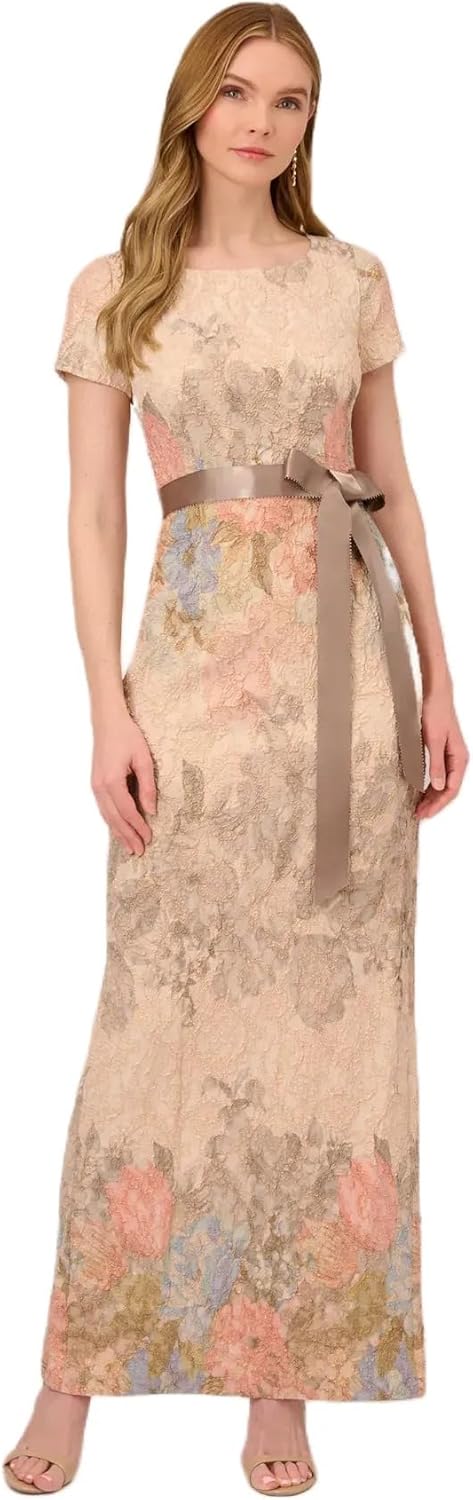 Adrianna Papell Women's Mateleasse Column Gown