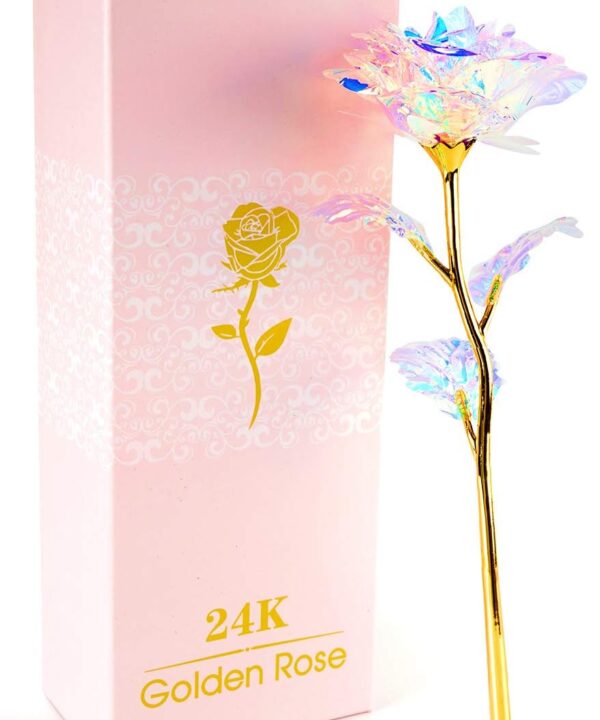 Christmas Flowers Gifts for Women, Mom Birthday Gifts for Christmas, Galaxy Glass Rose Forever Preserved Flowers Eternal Crystal Roses Xmas Gifts for Grandma Wife Sister Her Friends, Colorful