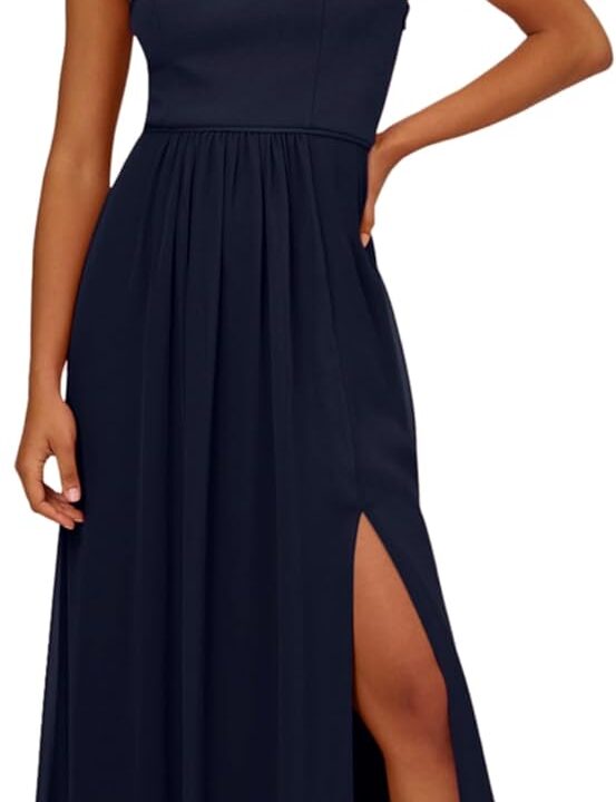 Adrianna Papell Floral Print Chiffon Gown with One Shoulder Neckline