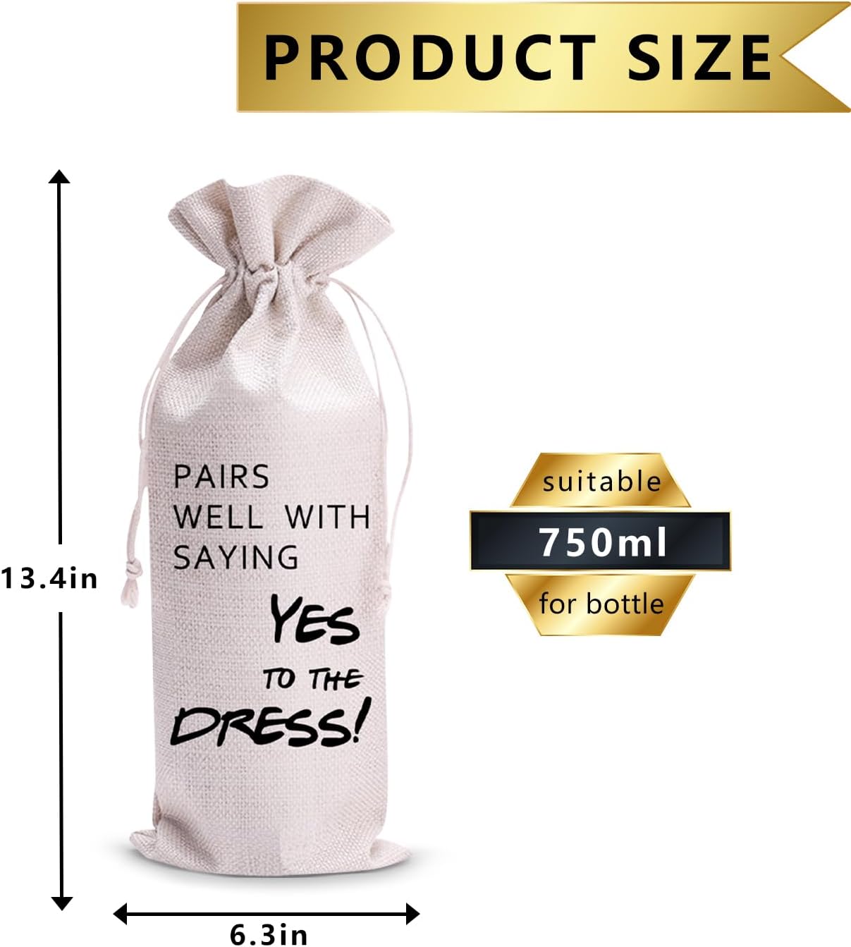 Pairs Well With Saying Yes To The Dress Mr and Mrs Wedding Gift Engagement Gift Bag For bride/him/her Newly Engaged Gift Wine Tote