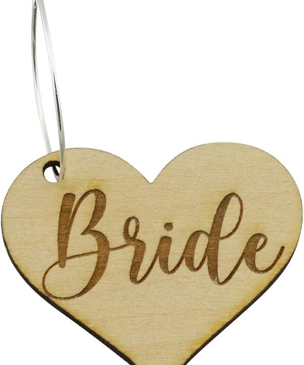 FashionJunkie4Life Wedding Guest Wine Glass Charm Markers - Laser Engraved Wood - Wedding Favor Table Decor - Comes with Silver Hooks